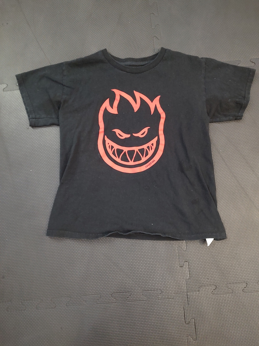 Spitfire Black T-Shirt with Red Flame Logo